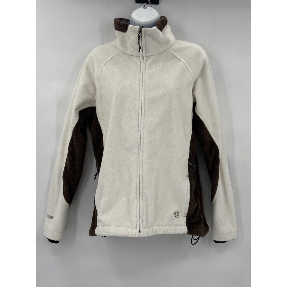 Mountain Hardwear Womens Size Medium Windstopper Full Zip White‎ & Brown